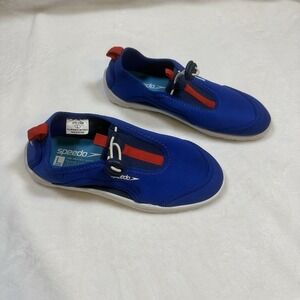 Speedo Junior Surfwalker Pro Water Shoes. Kid's L (2-3). Blue and Red.